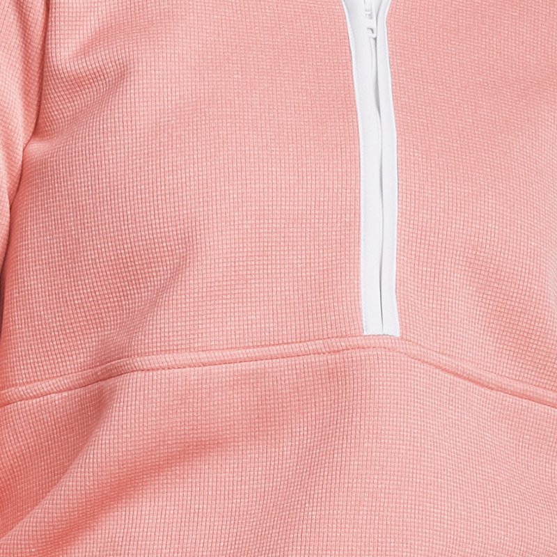 Damen Under Armour Storm Fleece-Sweater mit ½ Zip Rosa Fizz / Weiß / Metallisch Silber XS