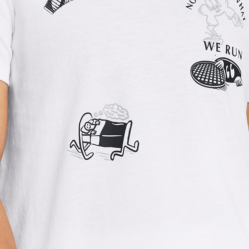 Camiseta de manga corta Under Armour Launch para mujer Blanco / Acero / Negro XS