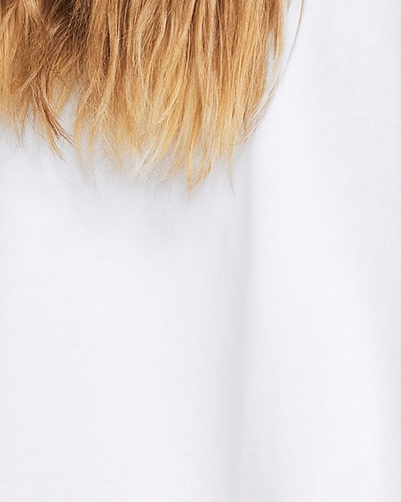 Haut à manches courtes oversize épais brodé UA Patch Boyfriend pour femme, White, pdpMainDesktop image number 1