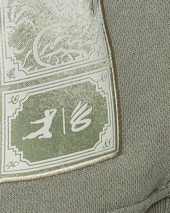 Men's Curry x Bruce Lee Lunar New Year Elements Crew in Green image number 3