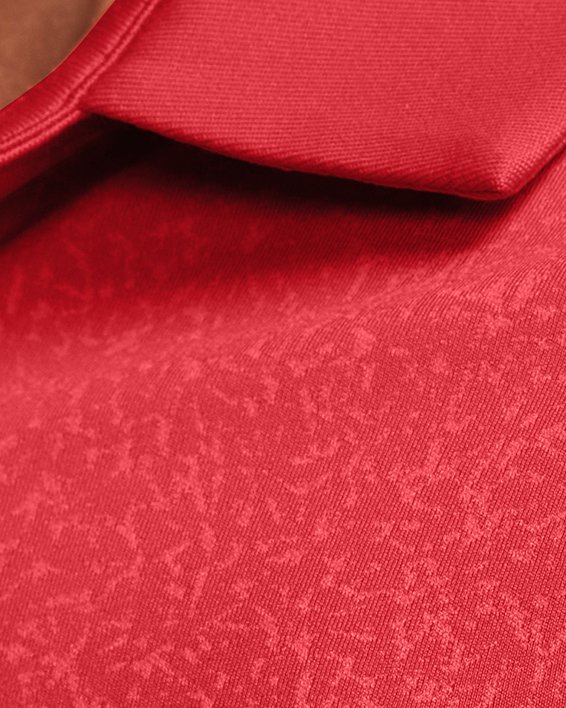男士UA Playoff 3.0 Coral Jacquard Polo衫 in Red image number 3