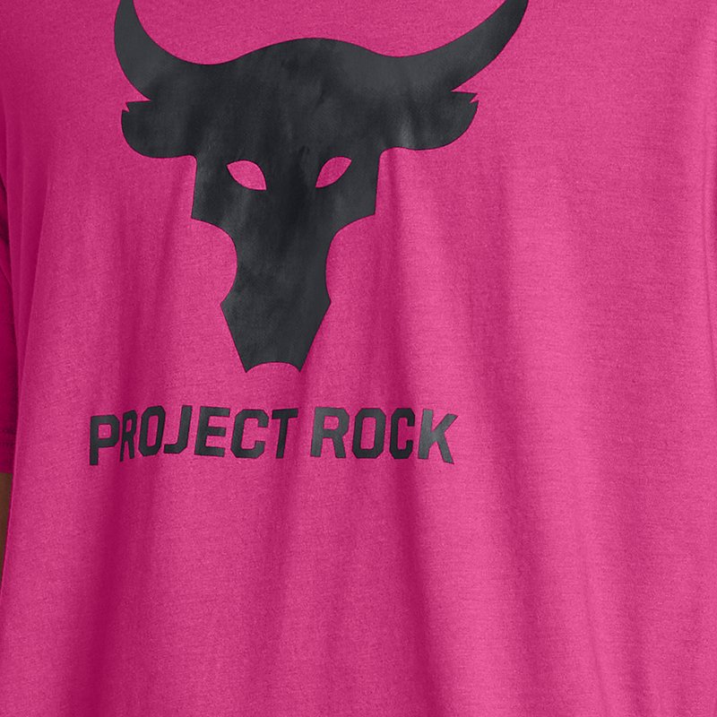Under Armour Project Rock Payoff Kurzarm-Shirt mit Grafik für Herren Astro Rosa / Downpour Grau M