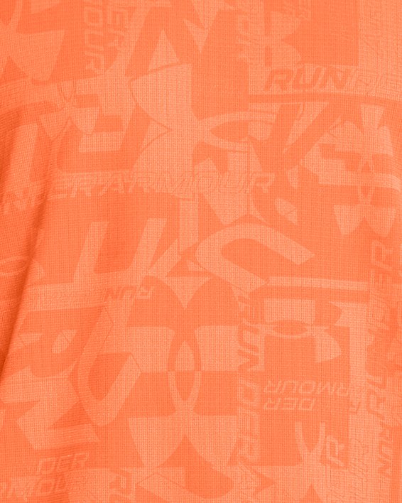 男士UA Launch印花短袖T恤 in Orange image number 0