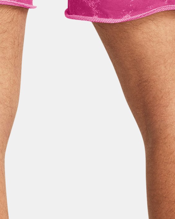 Men's Project Rock Terry Printed UG Shorts in Pink image number 1
