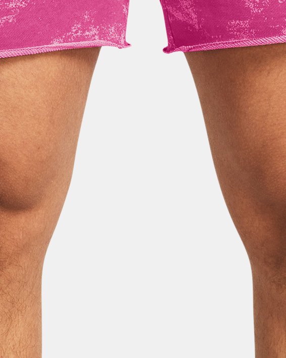 Men's Project Rock Terry Printed UG Shorts in Pink image number 0