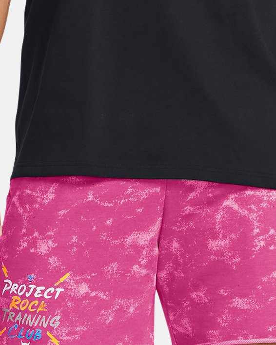 Men's Project Rock Terry Printed UG Shorts in Pink image number 2