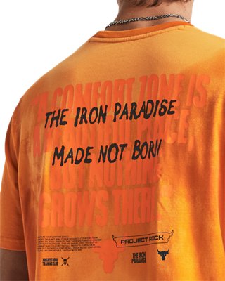 Camiseta de manga corta con estampado Project Rock Sun Wash para hombre, Orange, pdpMainDesktop image number 2
