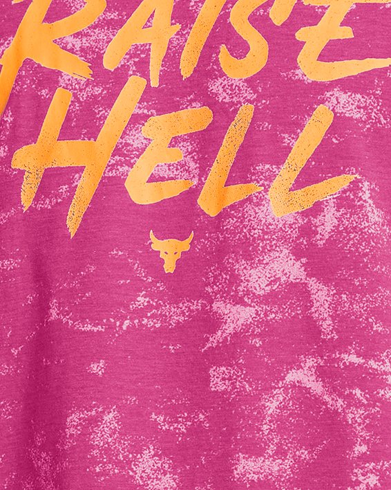 Men's Project Rock Raise Hell Cap Sleeve T-Shirt in Pink image number 0