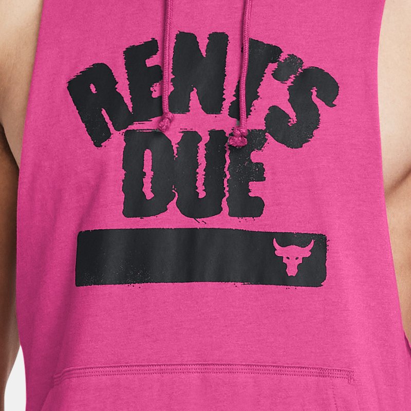 Under Armour Men's Project Rock Rents Due Sleeveless Hoodie Astro Pink / Black M