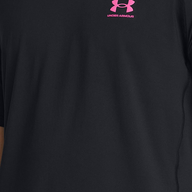Under Armour Men's HeatGear® Fitted Graphic Short Sleeve Black / Astro Pink XXL