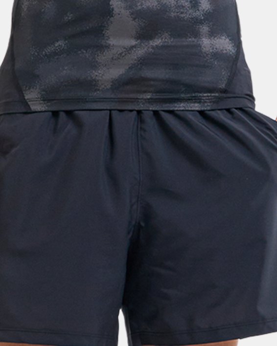 Men's HeatGear® Printed Short Sleeve in Black image number 3