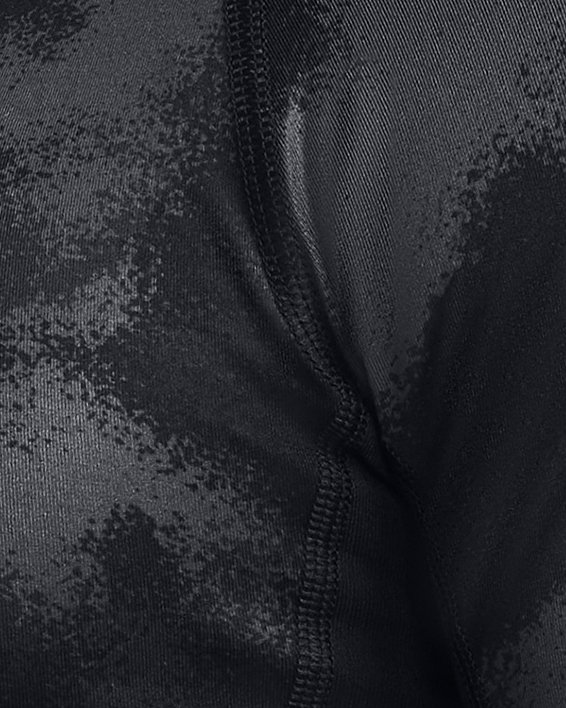 Men's HeatGear® Printed Short Sleeve, Black, pdpMainDesktop image number 3