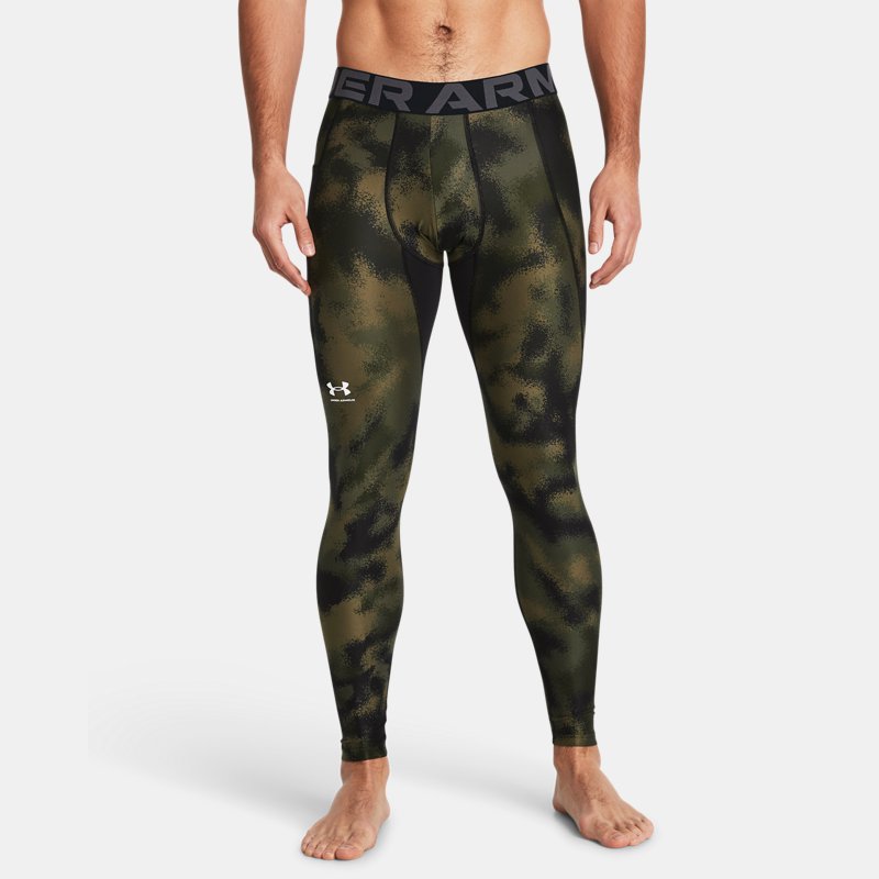 Men's HeatGear® Printed Leggings Marine OD Green / White S