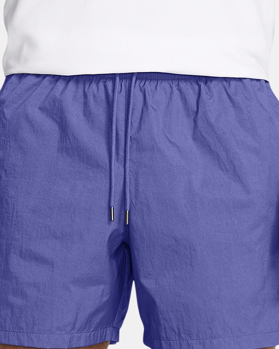 Men's UA Crinkle Woven Volley Shorts in Purple image number 2