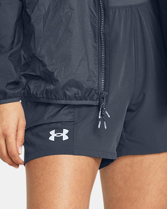 Women's UA Launch Trail Shorts in Gray image number 2