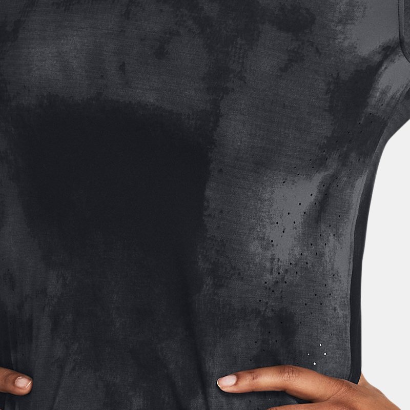 Women's Under Armour Launch Elite Printed Short Sleeve Black / Reflective XS