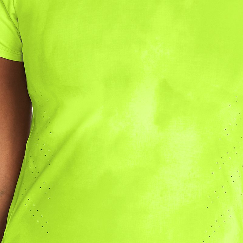 Women's Under Armour Launch Elite Printed Short Sleeve High Vis Yellow / Reflective XS