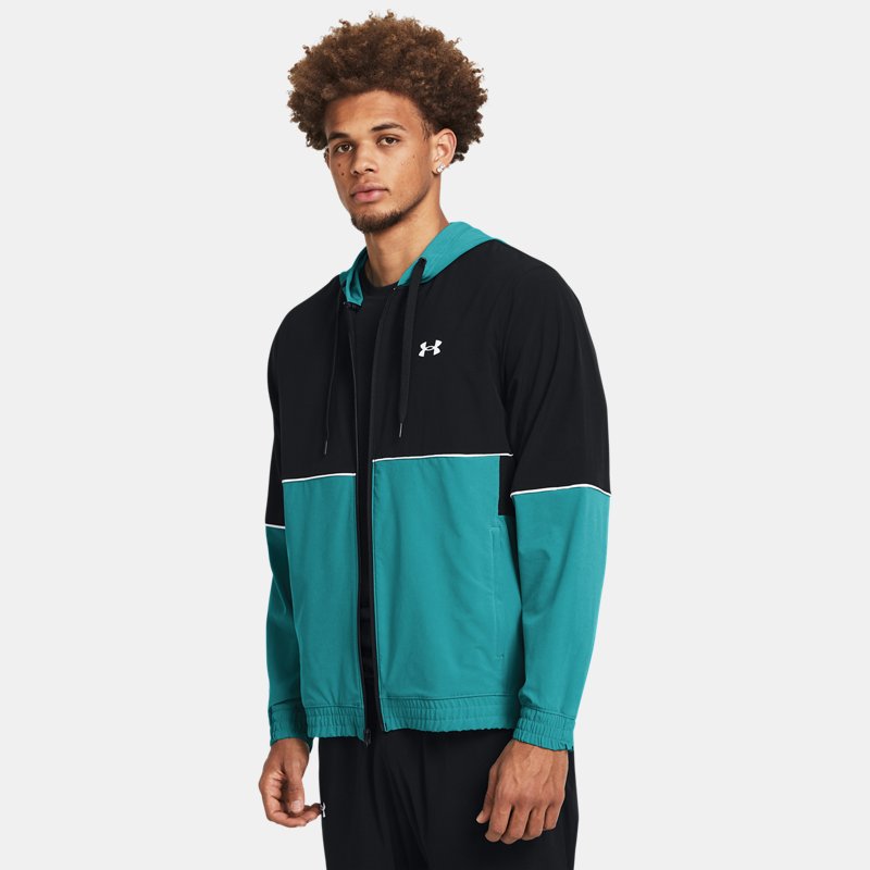 Image of Under Armour Men's Under Armour Zone Woven Jacket Circuit Teal / Black / White L