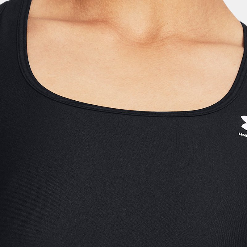 Under Armour Women's HeatGear® Armour Mid Branded Sports Bra Black / White XS