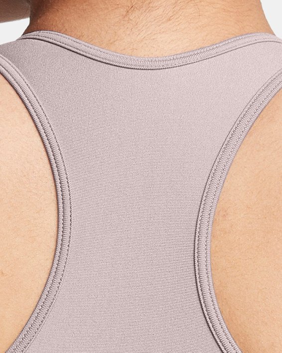 Women's HeatGear® Armour Mid Branded Sports Bra, Gray, pdpMainDesktop image number 5