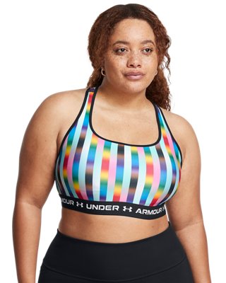 Bra deportivo UA Crossback Mid Pride para mujer, Blue, pdpMainDesktop image number 4