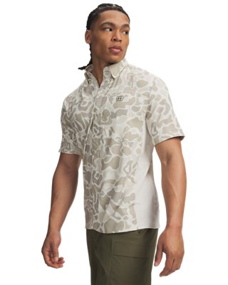 under armor dress shirt Armour Men's Green Payload Button Down Long Sleeve Work Engineered with UA Helix Technology Under Armour - Men's Motivate