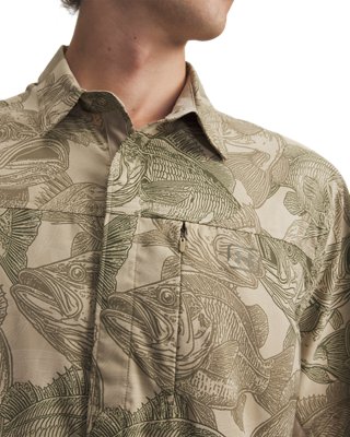 T-shirt en tissu hybride avec imprimé UA Fish pour hommes