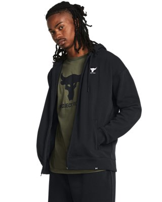 Sudadera Project Rock Heavyweight Terry Full-Zip para hombre, Black, pdpMainDesktop image number 0