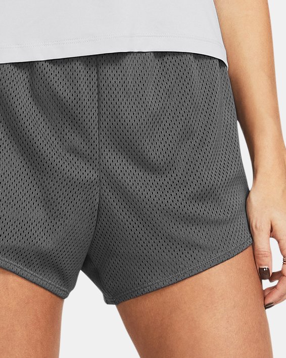 กางเกงขาสั้น UA Tech™ Mesh 3" สำหรับผู้หญิง in Gray image number 2