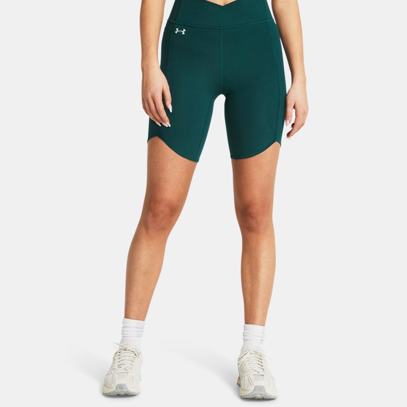 short cycliste under armour motion crossover pour femme hydro teal / blanc l