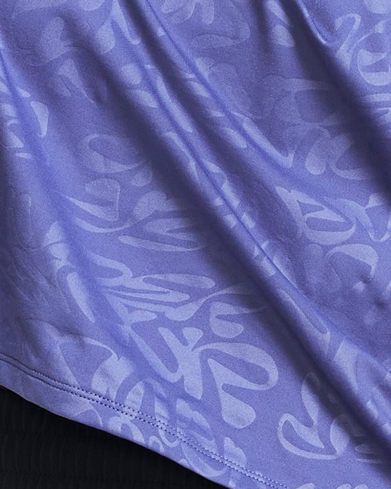 Camiseta de manga corta UA Vanish Energy Emboss Crop para mujer, Purple, pdpMainDesktop image number 0