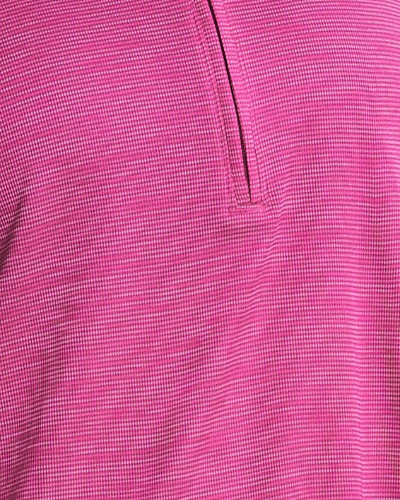 Damesshirt UA Tech™ Textured met korte rits, Pink, pdpMainDesktop image number 0