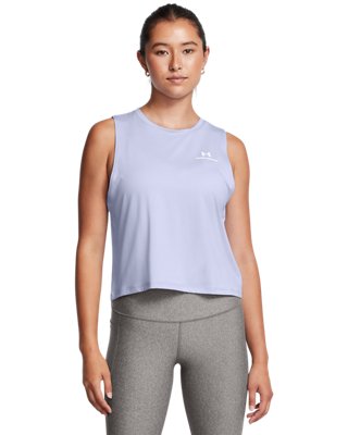 Womens  Under Armour  Vanish Energy Crop Tank Celeste / White S