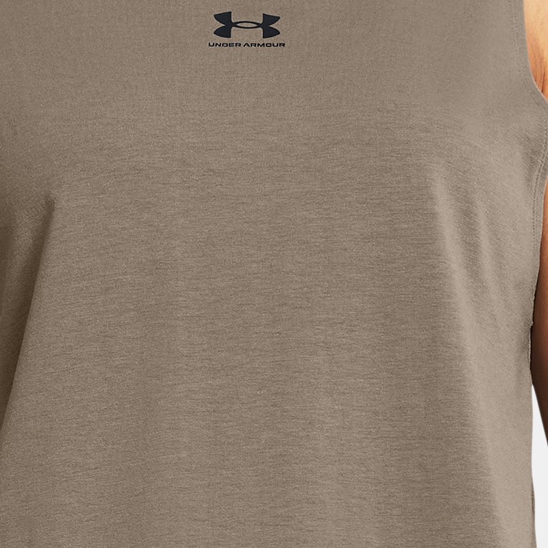 Women's Under Armour Off Campus Muscle Tank Taupe Dusk / Black L