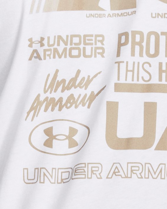 เสื้อแขนสั้นลายกราฟิก UA Unstoppable สำหรับผู้ชาย in White image number 1