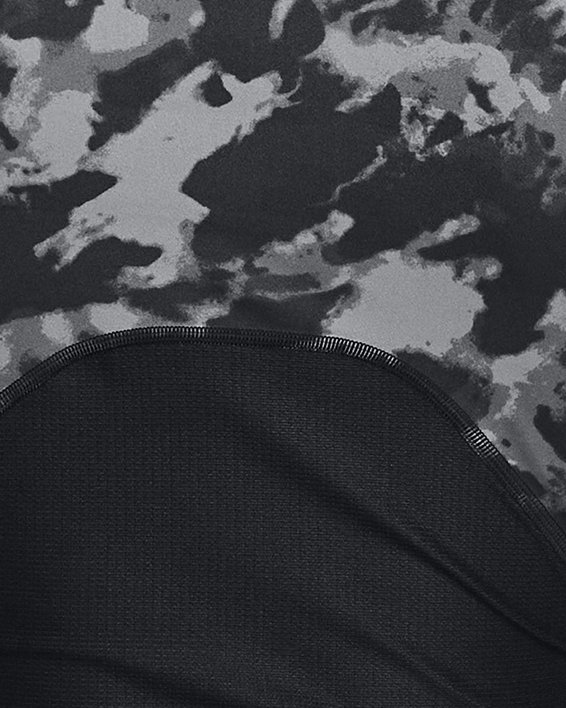 Men's HeatGear® Iso-Chill Printed Short Sleeve, Black, pdpMainDesktop image number 1