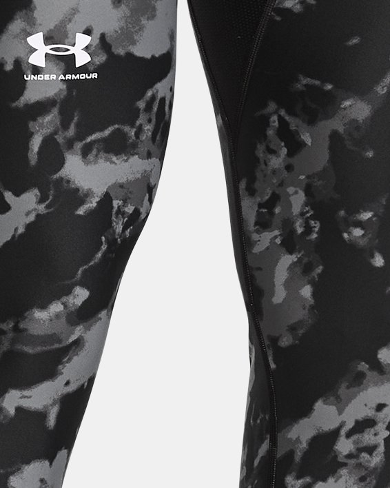 Men's HeatGear® Iso-Chill Printed Leggings, Black, pdpMainDesktop image number 0