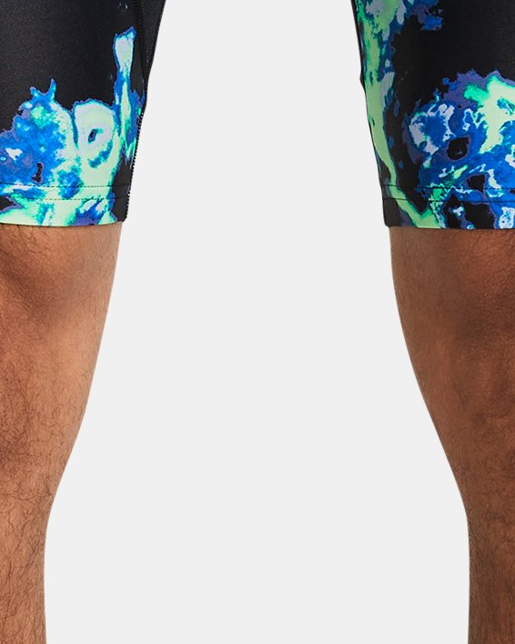 Men's HeatGear® Iso-Chill Printed Long Shorts, Green, pdpMainDesktop image number 0