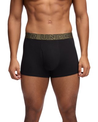 Boxer 8 cm Boxerjock® Under Armour Performance Cotton pour homme (lot de 3) Noir / Noir / Marine OD Vert XXL