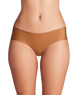Under Armour Women's Brown Pure Stretch 3-Pack No Show Hipster Hue600 / Black / Hue625 Xs