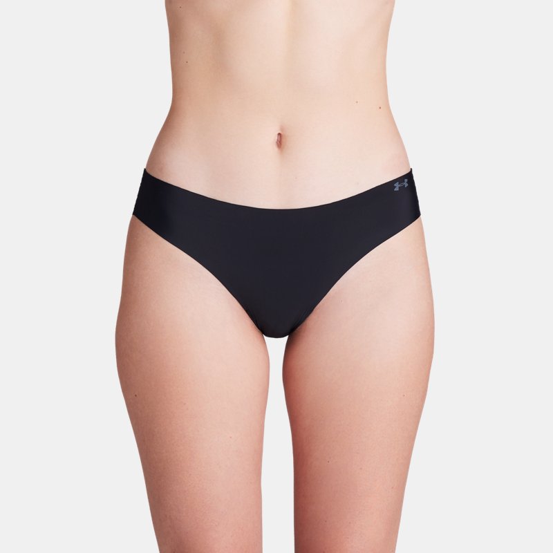 culotte bikini invisible under armour pure stretch pour femme (lot de 3) noir / noir / acier l