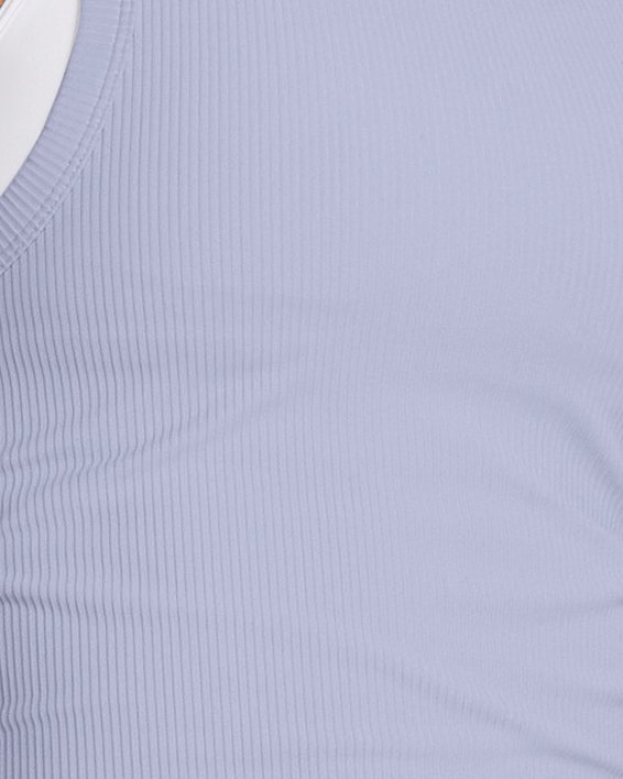 Camiseta crop sin mangas acanalada UA Meridian para mujer, Purple, pdpMainDesktop image number 0