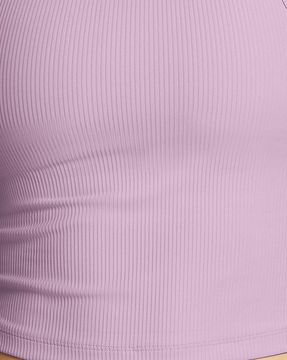 Camiseta de tirantes corta UA Meridian Rib para mujer, Purple, pdpMainDesktop image number 0