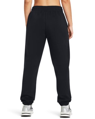 Pants UA Essential Fleece Puddle para mujer, Black, pdpMainDesktop image number 1