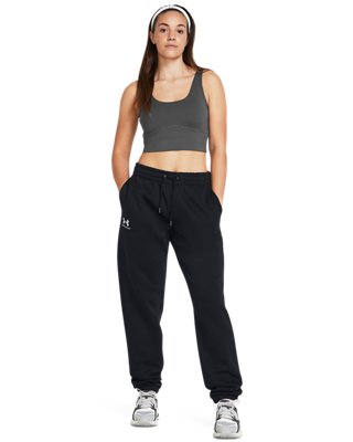 Pants UA Essential Fleece Puddle para mujer, Black, pdpMainDesktop image number 2