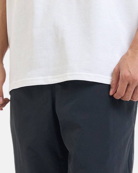 เสื้อแขนสั้นมีน้ำหนักทรงโอเวอร์ไซส์ UA สำหรับผู้ชาย in White image number 3