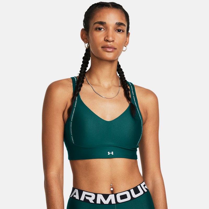 Women's Under Armour Infinity 2.0 Low Strappy Sports Bra Hydro Teal / White XL D-DD