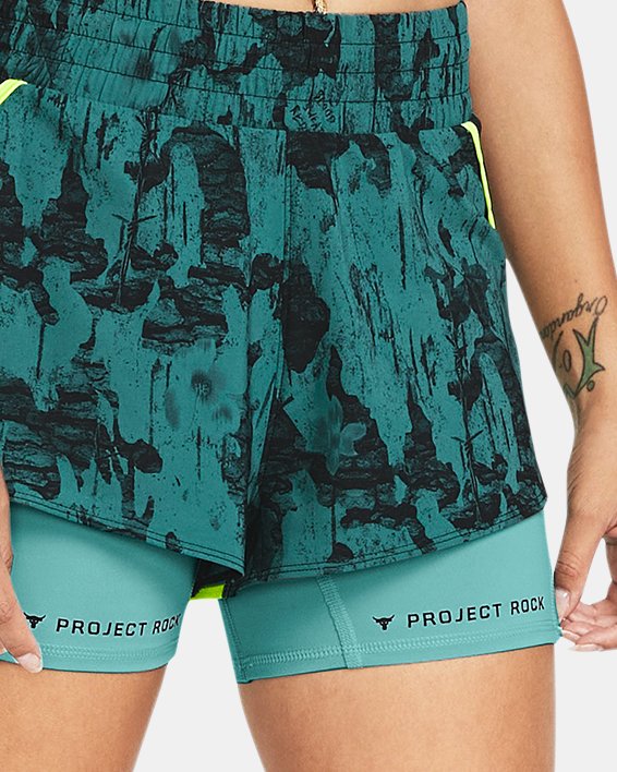 Shorts Project Rock Leg Day Flex Printed da donna, Green, pdpMainDesktop image number 2