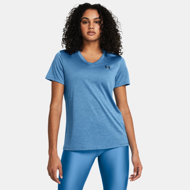 Women's Under Armour Tech™ Twist V-Neck Short Sleeve Viral Blue / Black L
