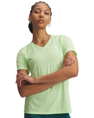 Under Armour Women's Green Tech™ V-Neck Short Sleeve Lumos Lime / White Xs